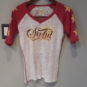 Sinful sheer raglan t shirt